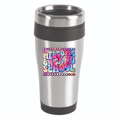 Retro 1960s Tie Dye Welcome Back To School 16oz Travel Tumbler