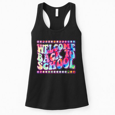 Retro 1960s Tie Dye Welcome Back To School Womens Tank Top
