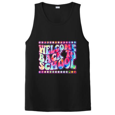 Retro 1960s Tie Dye Welcome Back To School PosiCharge Competitor Tank