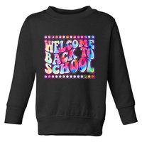 Retro 1960s Tie Dye Welcome Back To School Toddler Sweatshirt