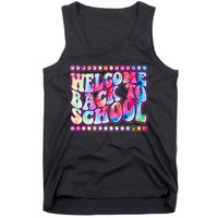 Retro 1960s Tie Dye Welcome Back To School Tank Top