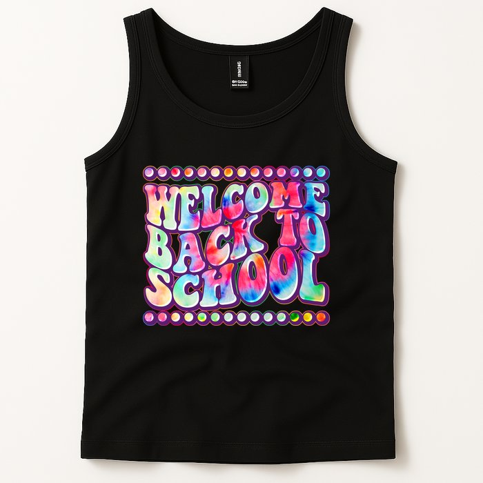 Retro 1960s Tie Dye Welcome Back To School Tank Top