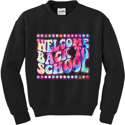 Retro 1960s Tie Dye Welcome Back To School Kids Sweatshirt