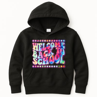 Retro 1960s Tie Dye Welcome Back To School Kids Hoodie