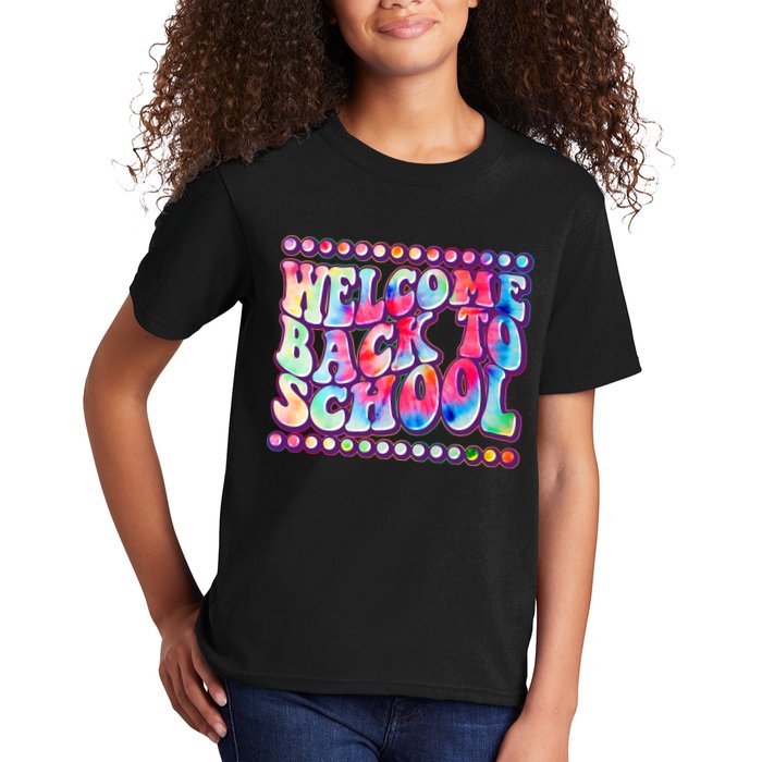 Retro 1960s Tie Dye Welcome Back To School Kids T-Shirt