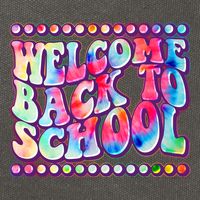 Retro 1960s Tie Dye Welcome Back To School Cotton Canvas Backpack