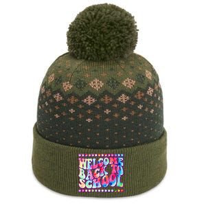 Retro 1960s Tie Dye Welcome Back To School The Baniff Cuffed Pom Beanie