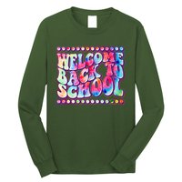 Retro 1960s Tie Dye Welcome Back To School Long Sleeve Shirt