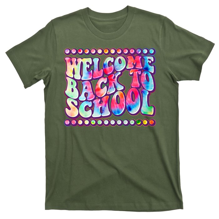 Retro 1960s Tie Dye Welcome Back To School T-Shirt