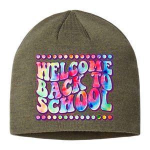 Retro 1960s Tie Dye Welcome Back To School Sustainable Beanie