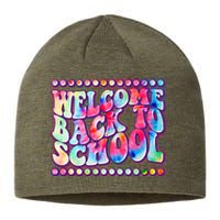 Retro 1960s Tie Dye Welcome Back To School Sustainable Beanie