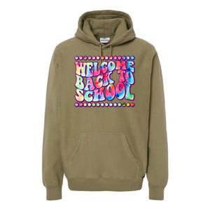 Retro 1960s Tie Dye Welcome Back To School Premium Hoodie