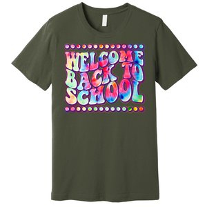 Retro 1960s Tie Dye Welcome Back To School Premium T-Shirt