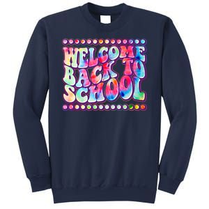 Retro 1960s Tie Dye Welcome Back To School Sweatshirt