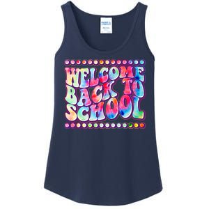 Retro 1960s Tie Dye Welcome Back To School Ladies Essential Tank