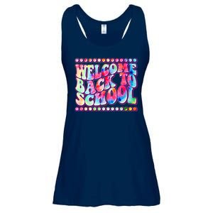 Retro 1960s Tie Dye Welcome Back To School Ladies Essential Flowy Tank