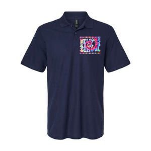 Retro 1960s Tie Dye Welcome Back To School Softstyle Adult Sport Polo