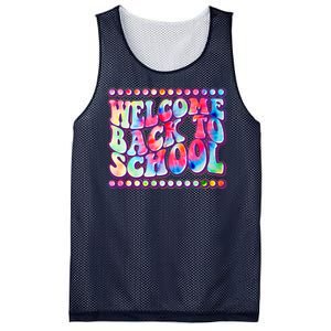 Retro 1960s Tie Dye Welcome Back To School Mesh Reversible Basketball Jersey Tank