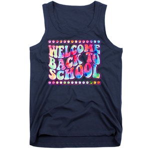 Retro 1960s Tie Dye Welcome Back To School Tank Top