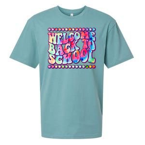 Retro 1960s Tie Dye Welcome Back To School Sueded Cloud Jersey T-Shirt