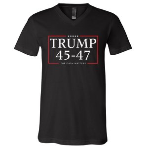 Rattletrap 1776 Trump 45 47 The Dash Matters Graphic V-Neck T-Shirt