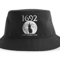 Retro 1692 They Missed One Witch Salem 1692 Halloween Witch Sustainable Bucket Hat