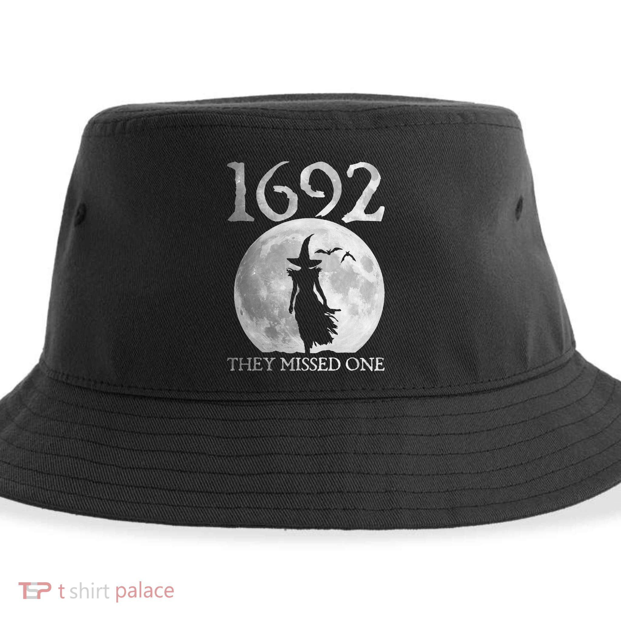 Retro 1692 They Missed One Witch Salem 1692 Halloween Witch Sustainable Bucket Hat