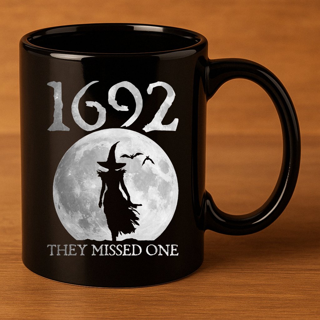Retro 1692 They Missed One Witch Salem 1692 Halloween Witch 11oz C Handle Ceramic Mug