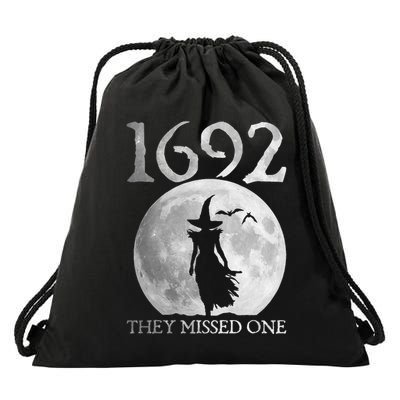 Retro 1692 They Missed One Witch Salem 1692 Halloween Witch Drawstring Bag