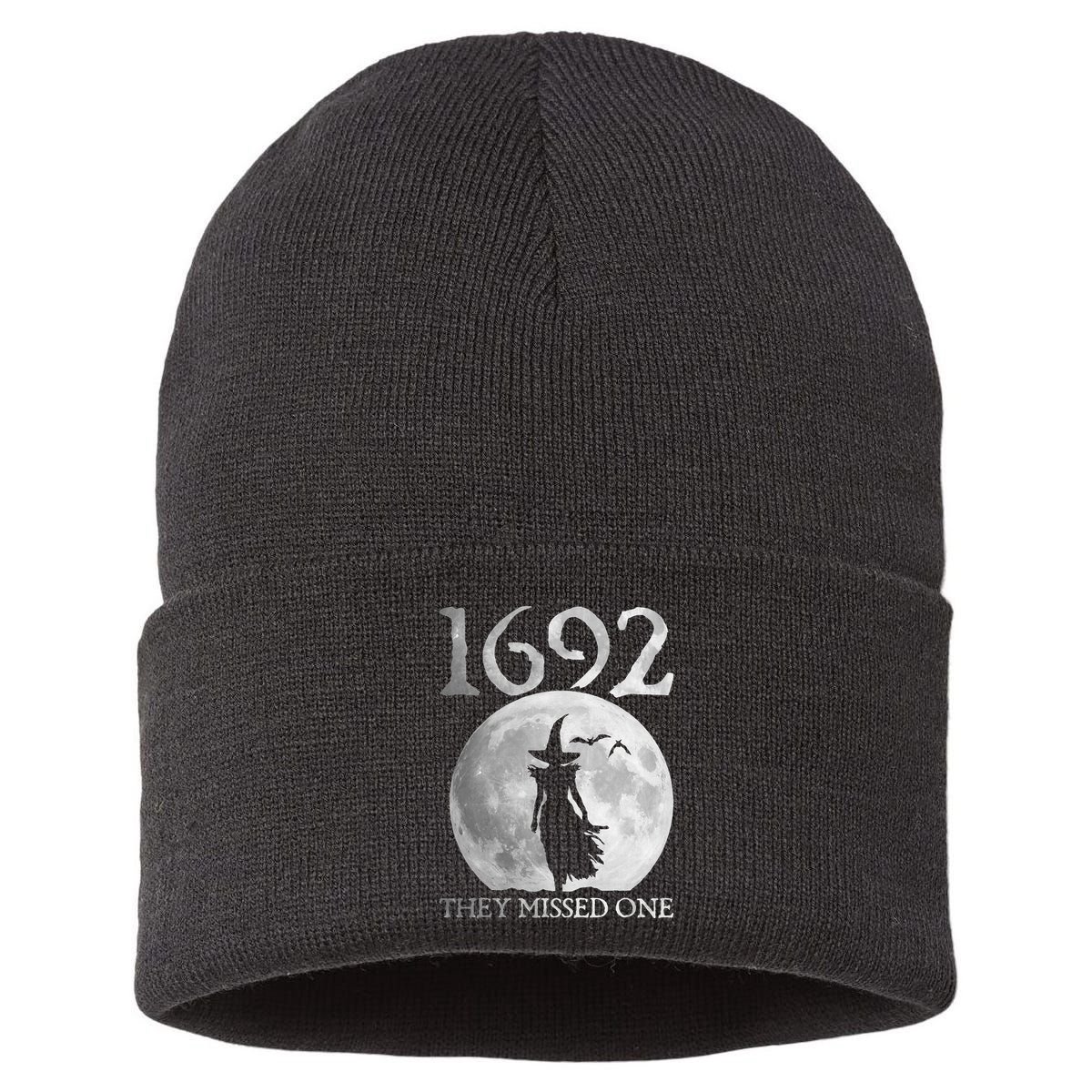 Retro 1692 They Missed One Witch Salem 1692 Halloween Witch Sustainable Knit Beanie