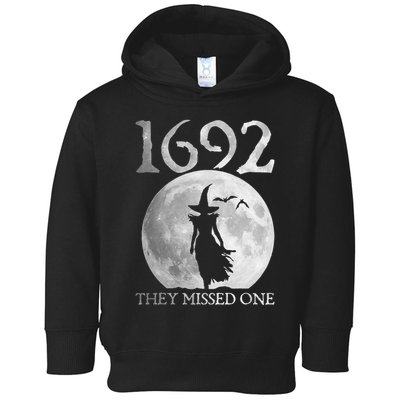 Retro 1692 They Missed One Witch Salem 1692 Halloween Witch Toddler Hoodie