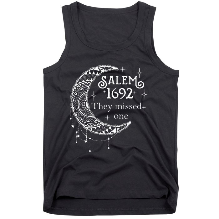 Retro 1692 They Missed One Witch Salem 1692 Halloween Witch Tank Top