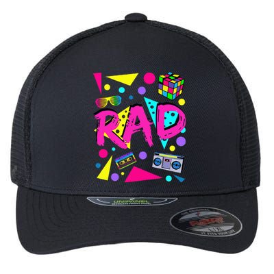 Rad 1980s Vintage Eighties Costume Party Flexfit Unipanel Trucker Cap