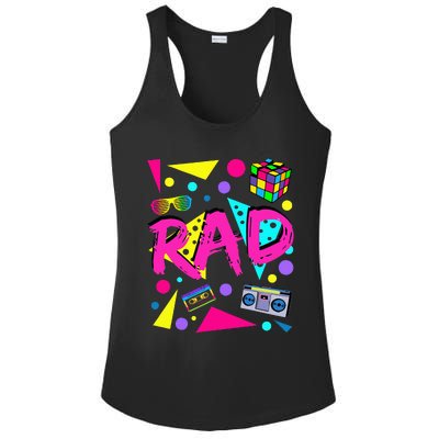 Rad 1980s Vintage Eighties Costume Party Ladies PosiCharge Competitor Racerback Tank