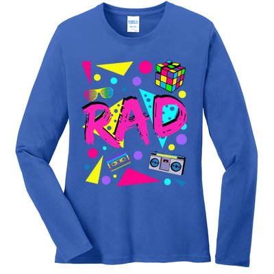 Rad 1980s Vintage Eighties Costume Party Ladies Long Sleeve Shirt