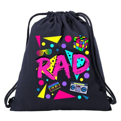 Rad 1980s Vintage Eighties Costume Party Drawstring Bag