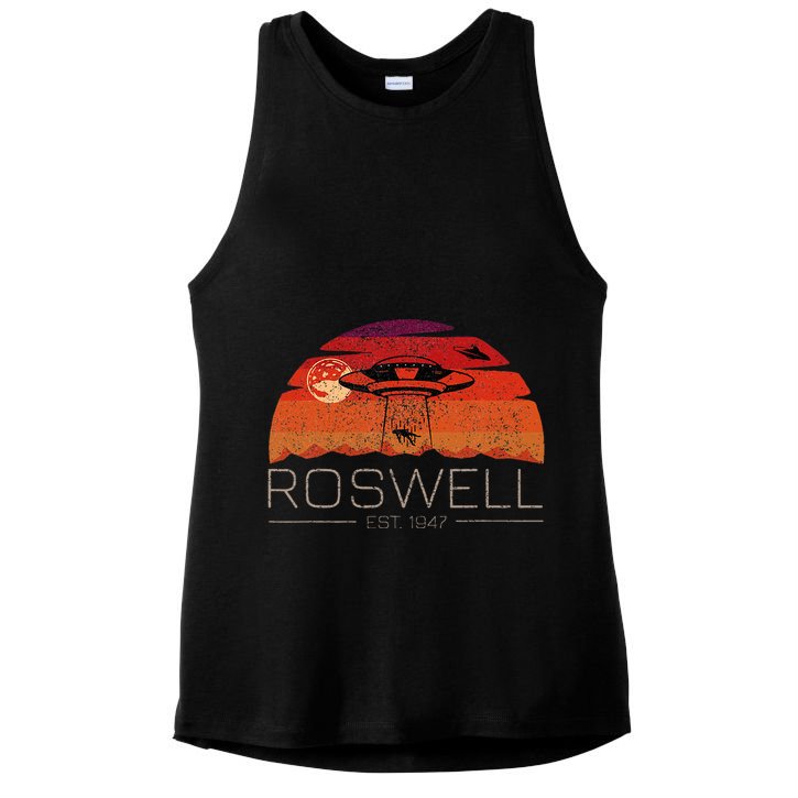 Roswell 1947 Vintage Alien Ufo New Mexico Ladies PosiCharge Tri-Blend Wicking Tank