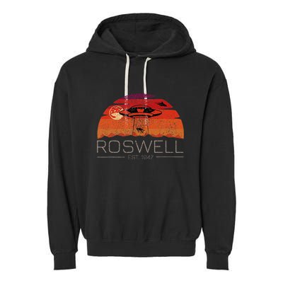 Roswell 1947 Vintage Alien Ufo New Mexico Garment-Dyed Fleece Hoodie