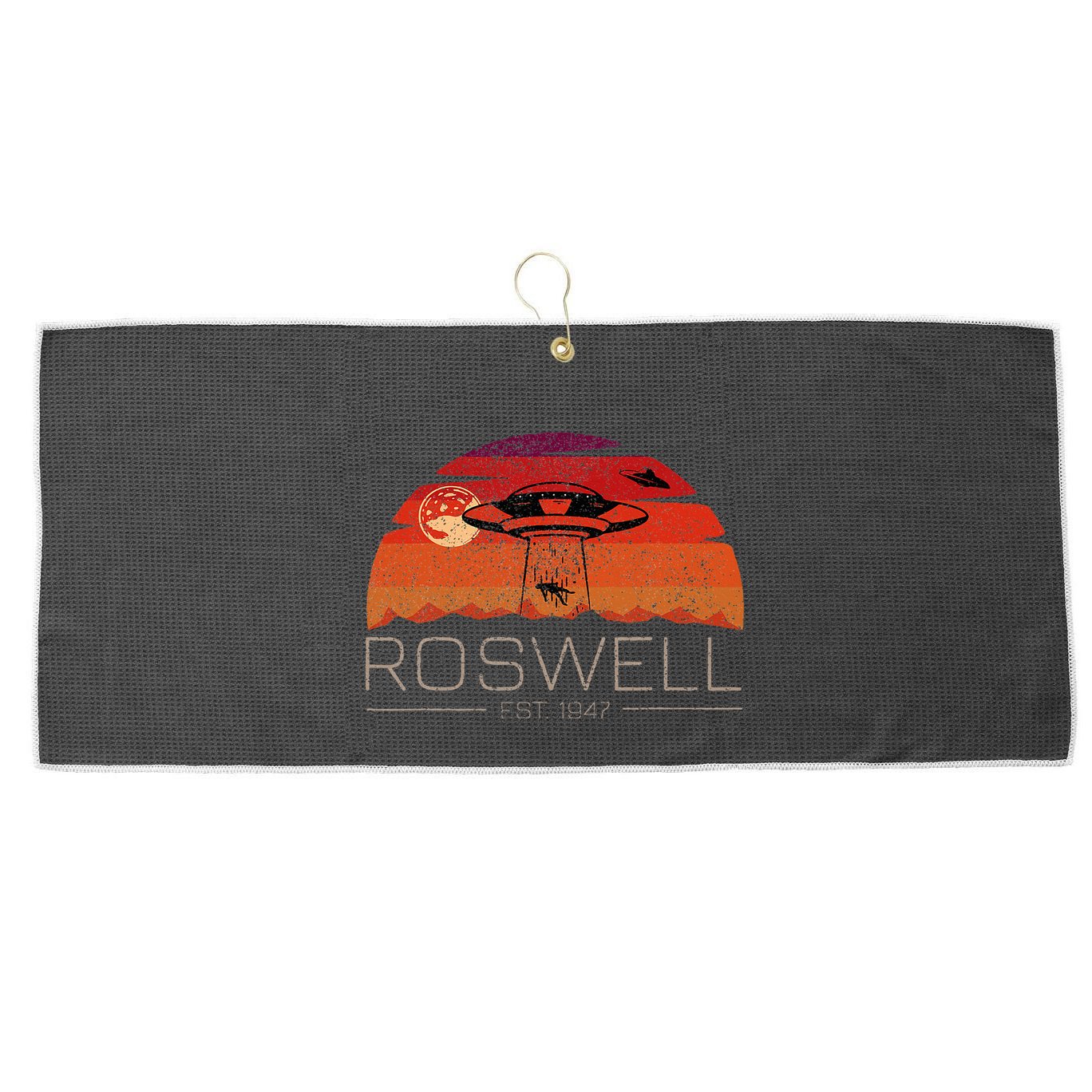 Roswell 1947 Vintage Alien Ufo New Mexico Large Microfiber Waffle Golf Towel