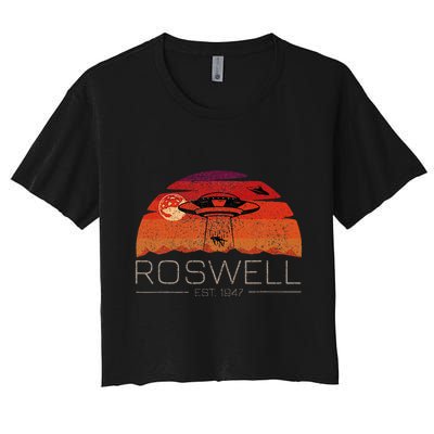 Roswell 1947 Vintage Alien Ufo New Mexico Crop Top
