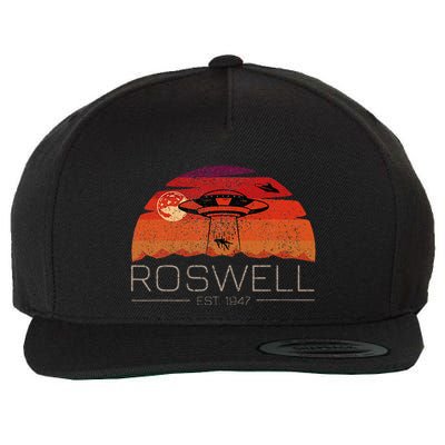 Roswell 1947 Vintage Alien Ufo New Mexico Wool Snapback Cap