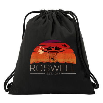 Roswell 1947 Vintage Alien UFO New Mexico Drawstring Bag