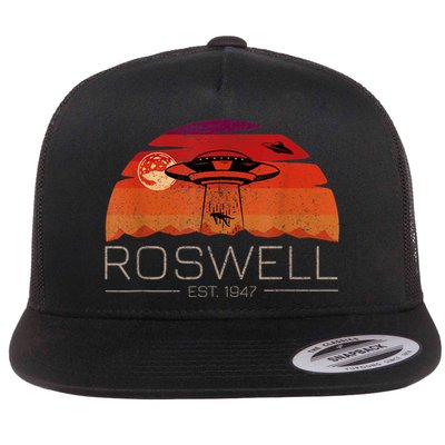 Roswell 1947 Vintage Alien UFO New Mexico Flat Bill Trucker Hat