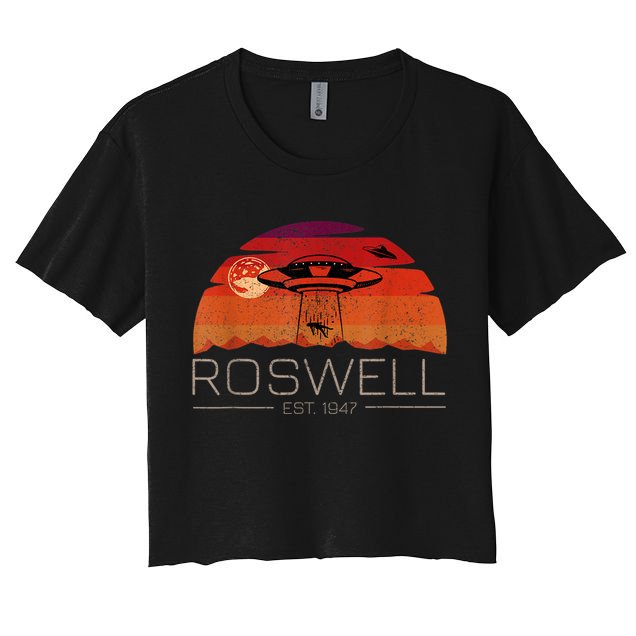 Roswell 1947 Vintage Alien UFO New Mexico Crop Top