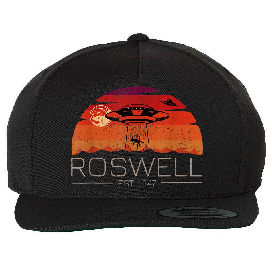 Roswell 1947 Vintage Alien UFO New Mexico Wool Snapback Cap