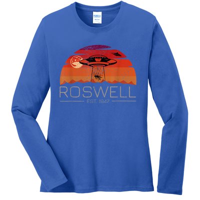 Roswell 1947 Vintage Alien UFO New Mexico Ladies Long Sleeve Shirt