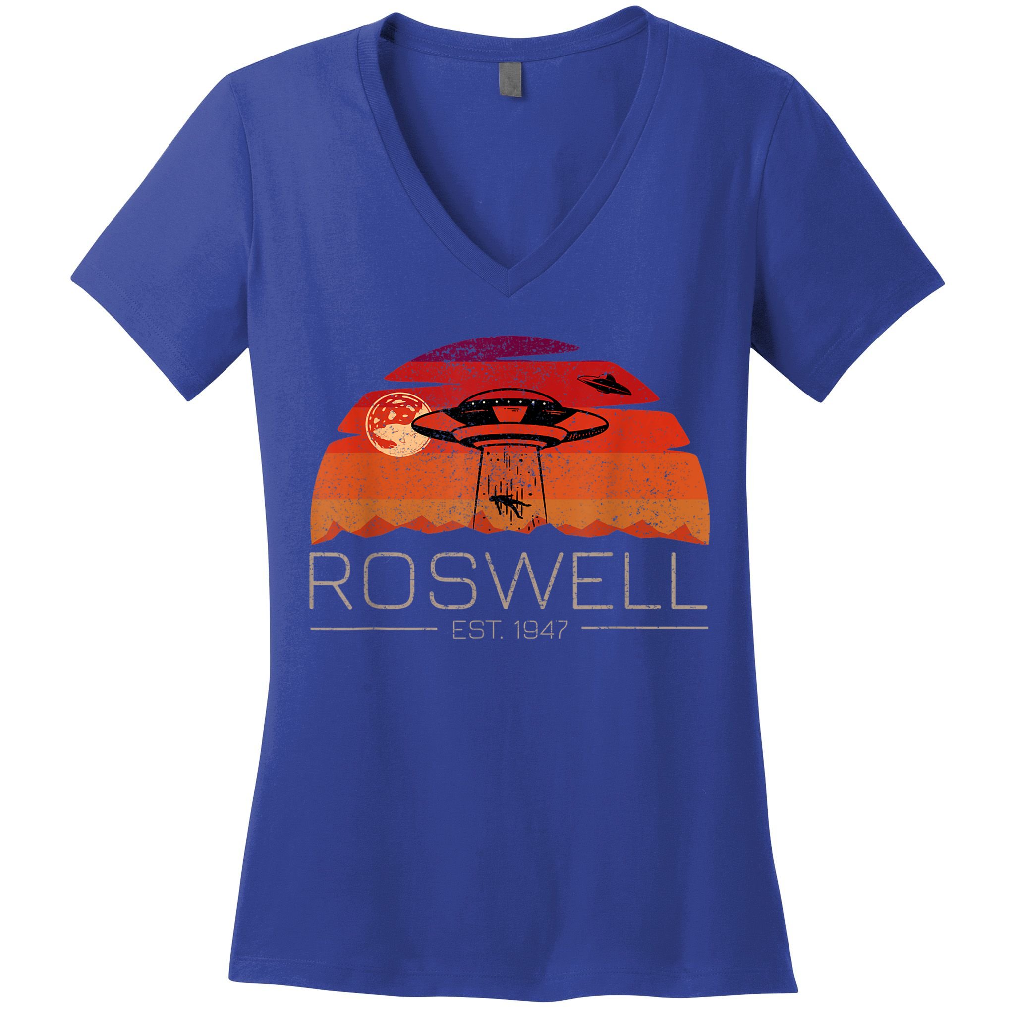 Roswell 1947 Vintage Alien UFO New Mexico Women's V-Neck T-Shirt