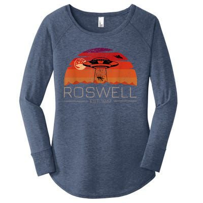 Roswell 1947 Vintage Alien UFO New Mexico Women's Perfect Tri Tunic Long Sleeve Shirt