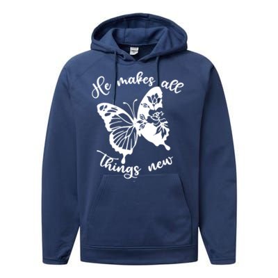 Revelation 21 5 Cool Gift Performance Fleece Hoodie