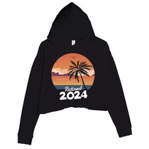 Retired 2024 Beach Palm Tree Summer Vibes Crop Fleece Hoodie